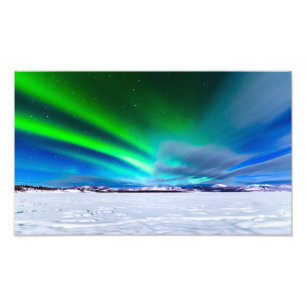 Aurora borealis über gefrorenem See Laberge, Yuko Fotodruck