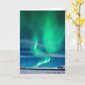Aurora Borealis über Mosfellsheiði Karte (Gelbe Blume)