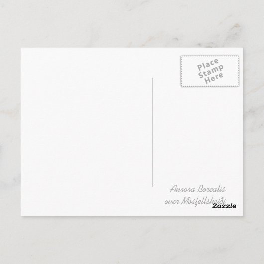 Aurora Borealis über Mosfellsheiði Postkarte (Rückseite)