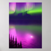Aurora Borealis über Wasser Poster (Vorne)