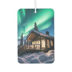 Aurora borealis über Winterkabine Autolufterfrischer
