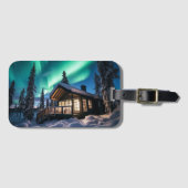 Aurora borealis über Winterkabine Gepäckanhänger (Vorderseite (Horizontal))