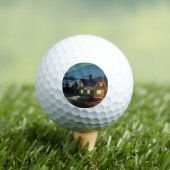 Aurora borealis über Winterkabine Golfball (Insitu T-Shirt)