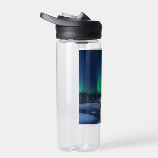 Aurora borealis über Winterkabine Trinkflasche (Rechts)