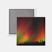 Aurora Borealis und Bäume Magnet (Vorderseite/Rückseite)