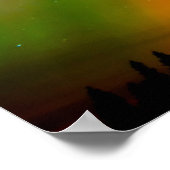 Aurora Borealis und Bäume Poster (Ecke)