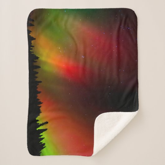 Aurora Borealis und Bäume Sherpadecke (Vorderseite)