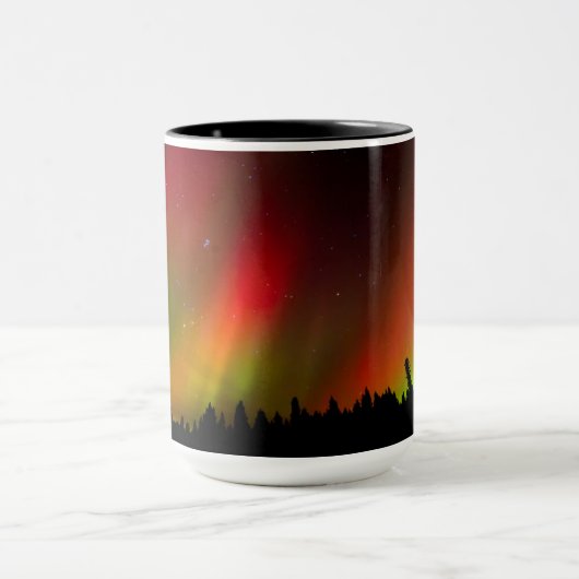 Aurora Borealis und Bäume Tasse (Zentrum)
