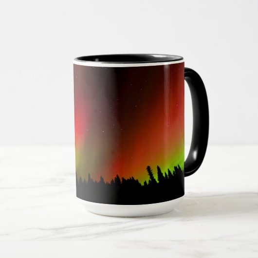 Aurora Borealis und Bäume Tasse (VorderseiteRechts)
