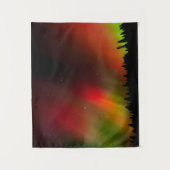 Aurora Borealis und Bäume Wandteppich (Vorderseite)
