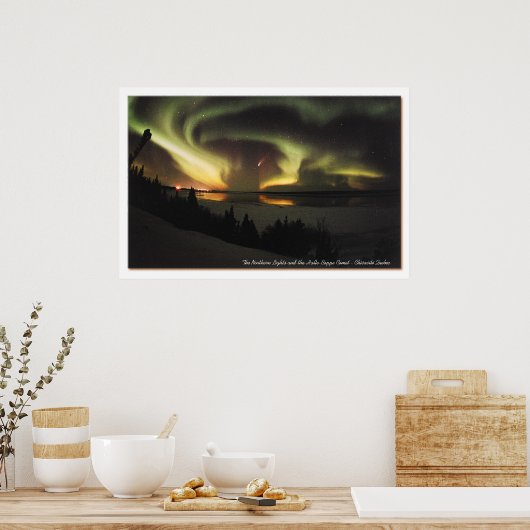 Aurora Borealis und Hale-Bopp Comet Poster (Küche)