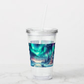 aurora borealis/Weihnachten/Winter Acryltrinkbecher (Rückseite)