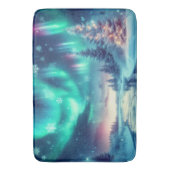 aurora borealis/Weihnachten/Winter Badematte (Vorderseite Vertikal)
