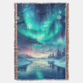aurora borealis/Weihnachten/Winter Decke (Vorderseite Vertikal)