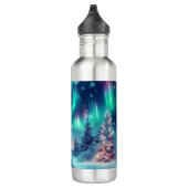 aurora borealis/Weihnachten/Winter Edelstahlflasche (Rechts)