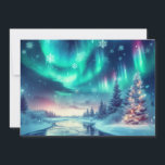 aurora borealis/Weihnachten/Winter Feiertagskarte<br><div class="desc">Weihnachtshinweis</div>