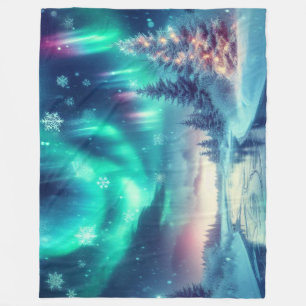 aurora borealis/Weihnachten/Winter Fleecedecke