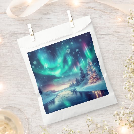 aurora borealis/Weihnachten/Winter Geschenktütchen (Ausgeschnitten)