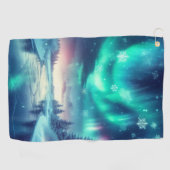 aurora borealis/Weihnachten/Winter Golfhandtuch (Horizontal)