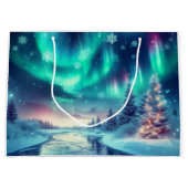 aurora borealis/Weihnachten/Winter Große Geschenktüte (Vorderseite)