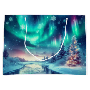 aurora borealis/Weihnachten/Winter Große Geschenktüte