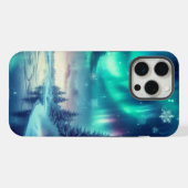 aurora borealis/Weihnachten/Winter iPhone Hülle (Rückseite (Horizontal))