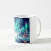 aurora borealis/Weihnachten/Winter Kaffeetasse (VorderseiteRechts)