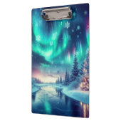 aurora borealis/Weihnachten/Winter Klemmbrett (Links)