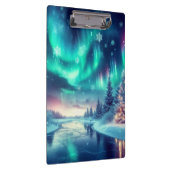 aurora borealis/Weihnachten/Winter Klemmbrett (Rechts)