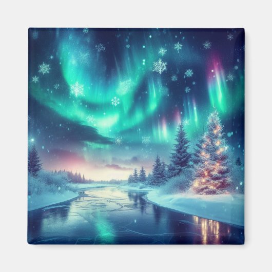 aurora borealis/Weihnachten/Winter Magnet (Vorne)