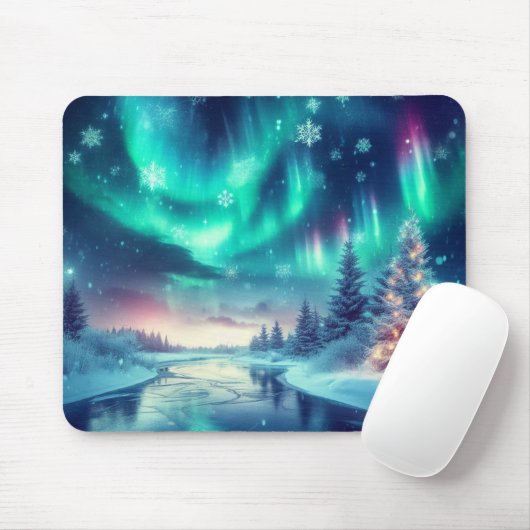 aurora borealis/Weihnachten/Winter Mousepad (Mit Mouse)