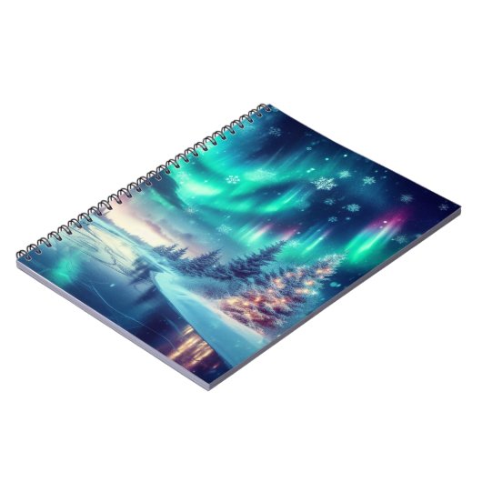 aurora borealis/Weihnachten/Winter Notizblock (Linke Seite)