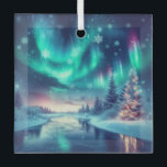 aurora borealis/Weihnachten/Winter Ornament Aus Glas<br><div class="desc">Weihnachtshinweis</div>
