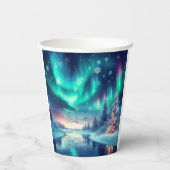 aurora borealis/Weihnachten/Winter Pappbecher (Rückseite)