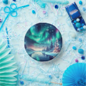 aurora borealis/Weihnachten/Winter Pappteller (Party)