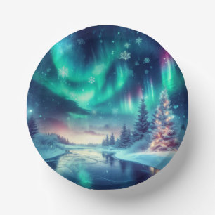 aurora borealis/Weihnachten/Winter Pappteller