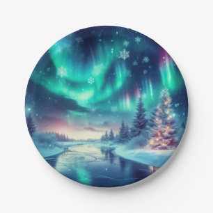 aurora borealis/Weihnachten/Winter Pappteller