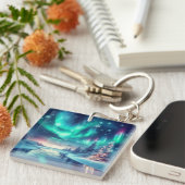 aurora borealis/Weihnachten/Winter Schlüsselanhänger (Vorderseite rechts)