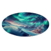 aurora borealis/Weihnachten/Winter Schneidebrett (Ecke)