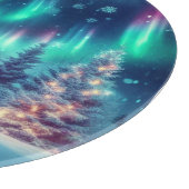 aurora borealis/Weihnachten/Winter Schneidebrett (Ecke)