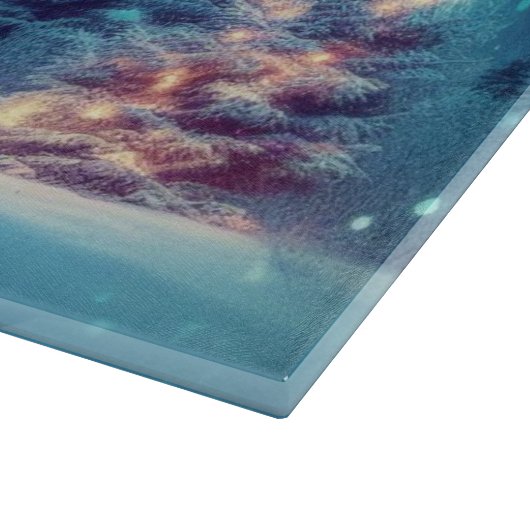 aurora borealis/Weihnachten/Winter Schneidebrett (Ecke)