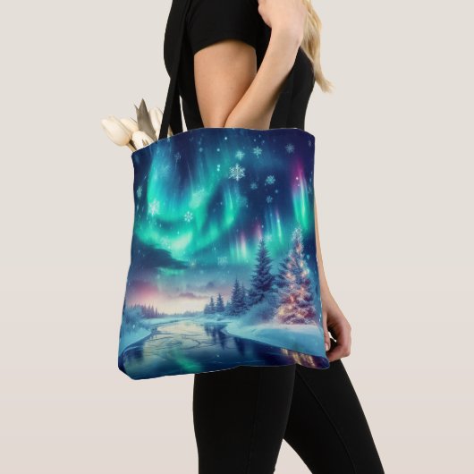 aurora borealis/Weihnachten/Winter Tasche (Von Nahem)