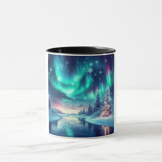 aurora borealis/Weihnachten/Winter Tasse (Zentrum)