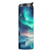 aurora borealis/Weihnachten/Winter Thermosbecher (Nach links gedreht)