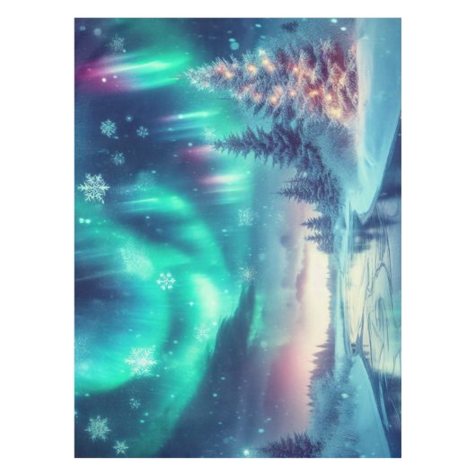 aurora borealis/Weihnachten/Winter Tischdecke (Vorderseite)