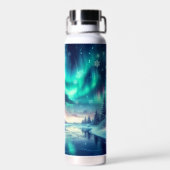 aurora borealis/Weihnachten/Winter Trinkflasche (Rückseite)