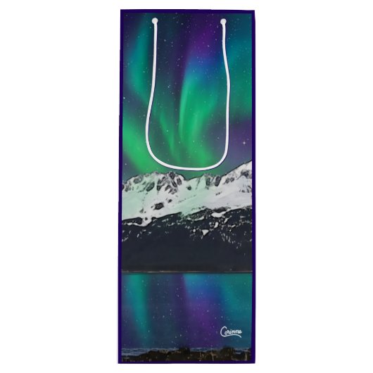 Aurora Borealis - Weinbeutel Geschenktüte Für Weinflaschen (Vorderseite)