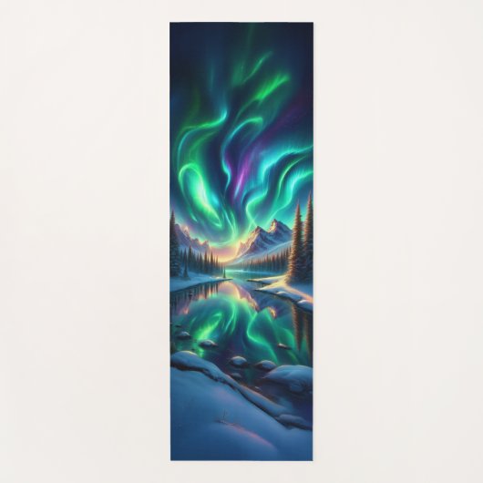 Aurora Borealis Winter Yoga Mat  Yogamatte (Vorderseite)