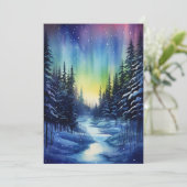 Aurora Borealis Winternacht Feiertagskarte (Stehend Vorderseite)