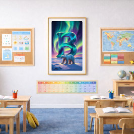 Aurora-Brief B-Plakat | Nordlichter Kunstprint Poster